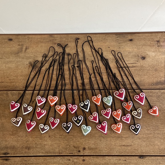 Hmong Embroidered Fabric Hearts from Laos - Picture 2 of 15